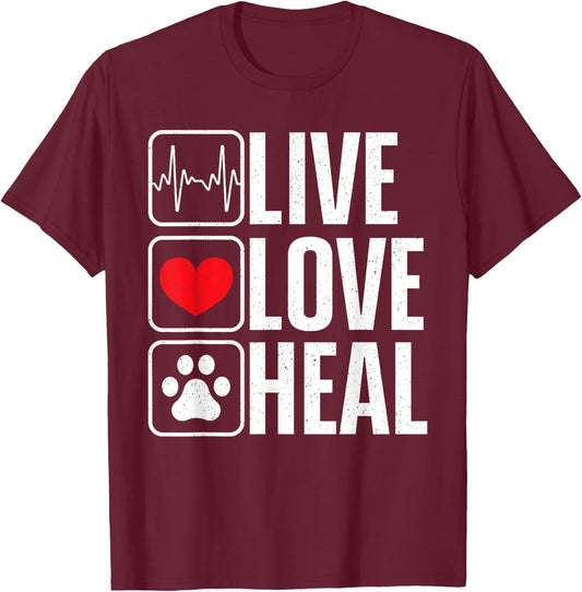 Funny Veterinarian Art Women Veterinary Pet Vet Tech T-Shirt - T-Shirt | Maroon