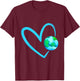 Girls Earth Day with Heart Cute Happy Earth Day 2023 Kids T-Shirt - T-Shirt | Maroon