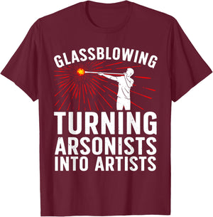 Funny Glass Blowing Art Women Glassblower Tool Lover T-Shirt - T-Shirt | Maroon