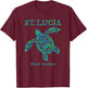 St Lucia Sea Turtle Boys Girls Toddler Colorful Souvenir T-Shirt - T-Shirt | Maroon