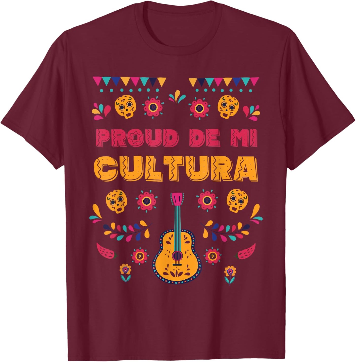 Proud De Mi Cultura Latino Month T-Shirt - T-Shirt | Maroon