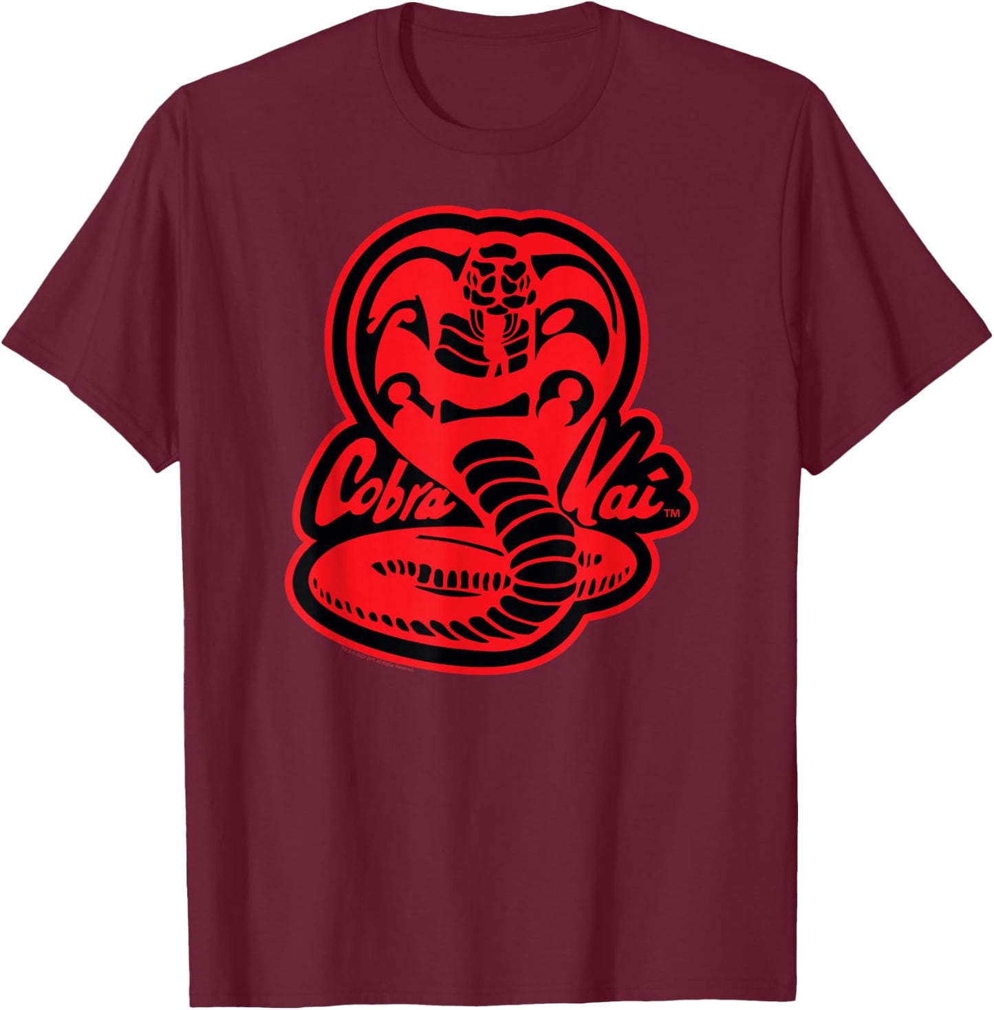 Cobra Kai Red and Black Cobra Logo TV Show T-Shirt - T-Shirt | Maroon