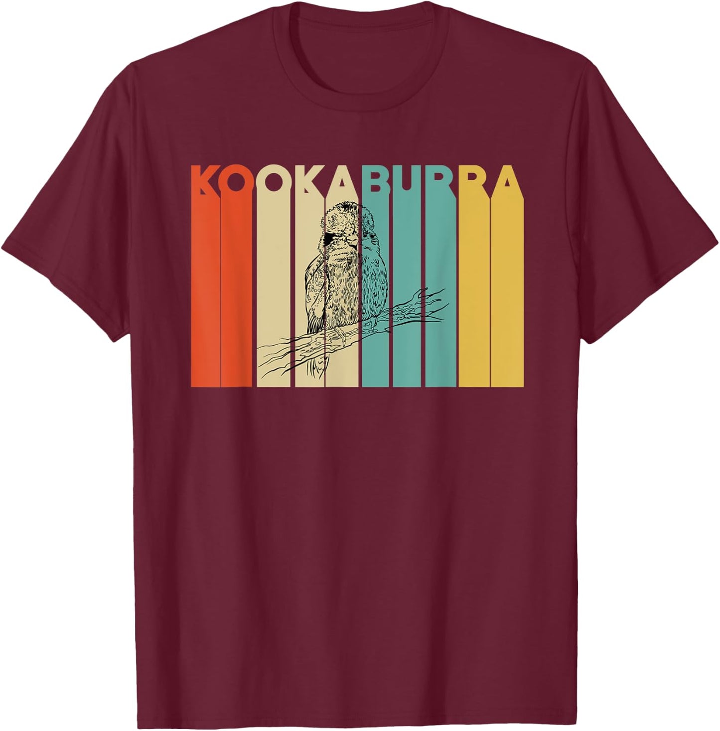 Retro Kookaburra Apparel Australia Birds Love Birding T-Shirt - T-Shirt | Maroon