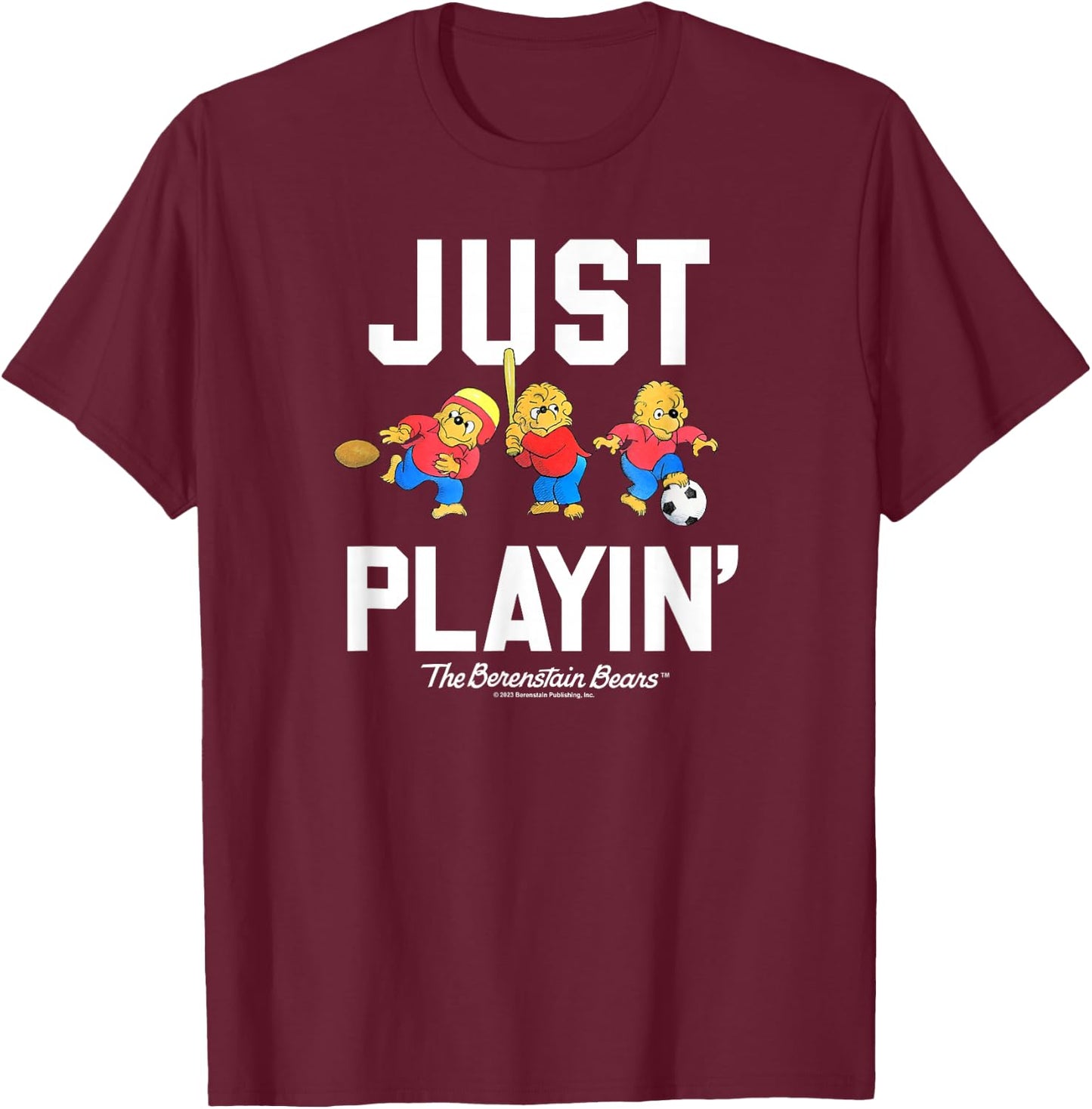 The Berenstain Bears The Berenstain Bears Just Playin T-Shirt - T-Shirt | Maroon