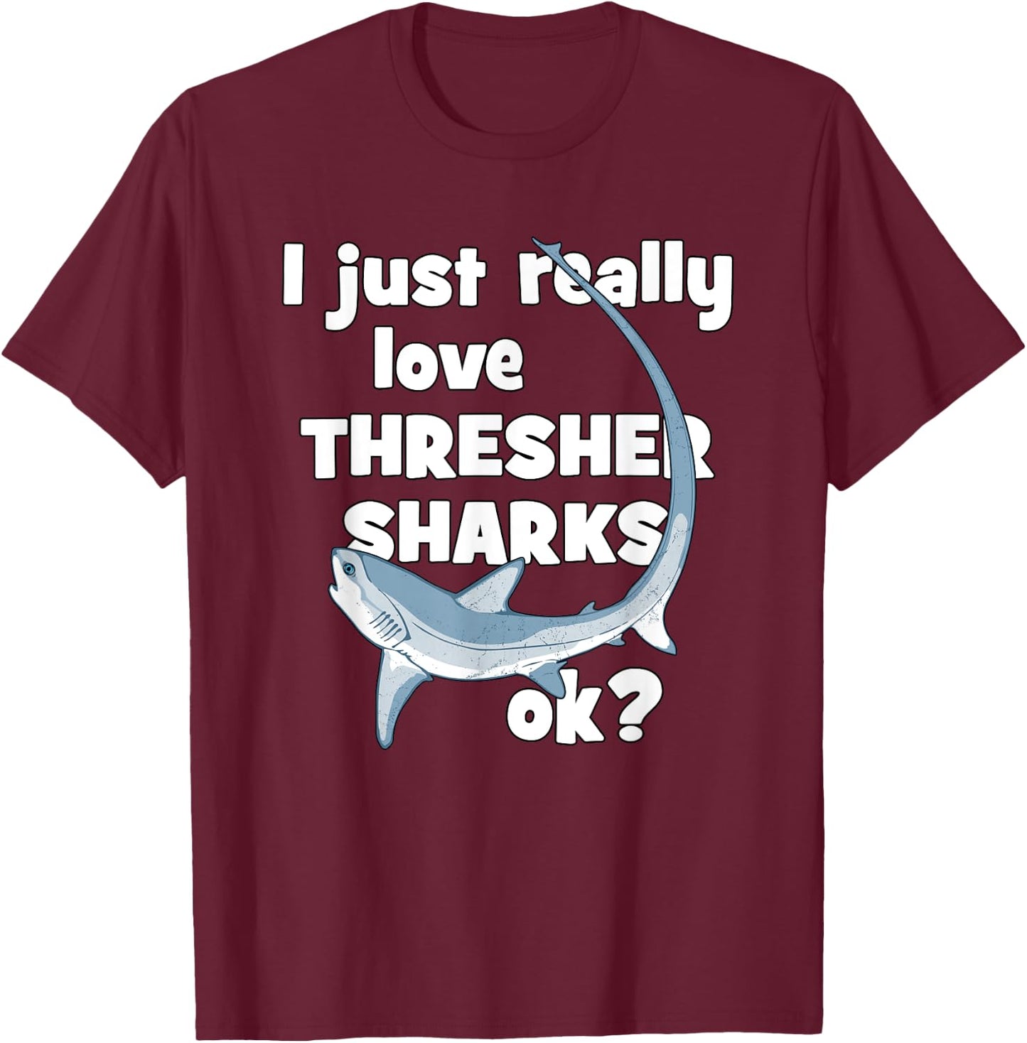 Cute Thresher Shark T-Shirt - T-Shirt | Maroon