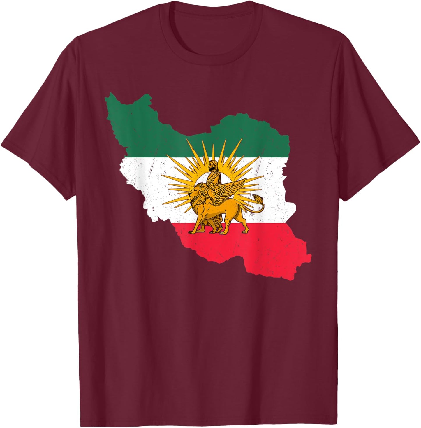 Shir o Khorshid Iran Persia Persian Fars Iranian Lion T-Shirt - T-Shirt | Maroon