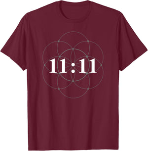 Angel Number 1111 1111 Angel Number Numerology Manifestation -Adults Black Small T-Shirt - T-Shirt | Maroon