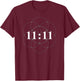 Angel Number 1111 1111 Angel Number Numerology Manifestation -Adults Black Small T-Shirt - T-Shirt | Maroon
