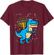 Kids Hanukkah Dino Menorah Chanukah Trex Toddler Boys Kids Youth T-Shirt - T-Shirt | Maroon