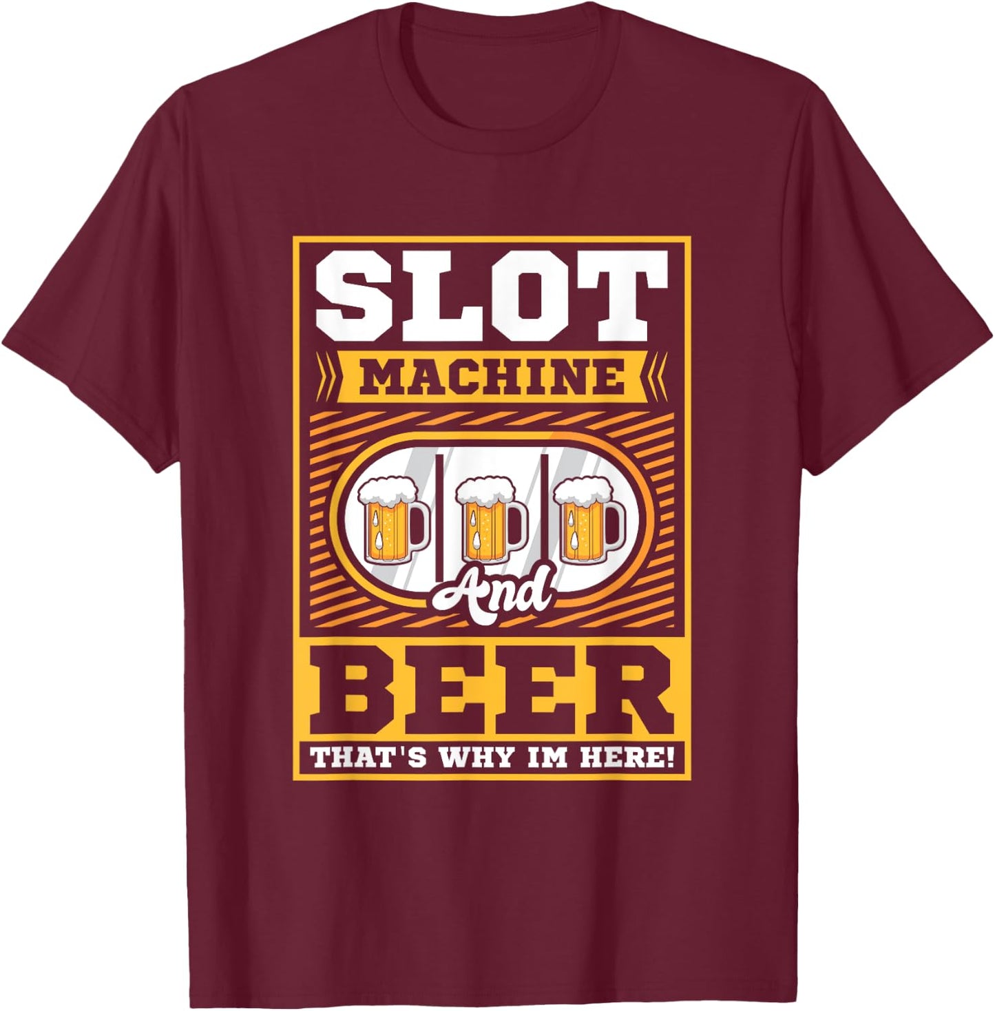 Casino Costume - Slot Machine and Beer T-Shirt - T-Shirt | Maroon