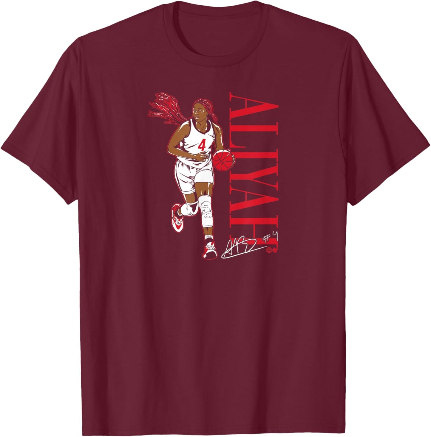 Aliyah Boston: Player Pose - Women's Basketball T-Shirt - T-Shirt | Maroon
