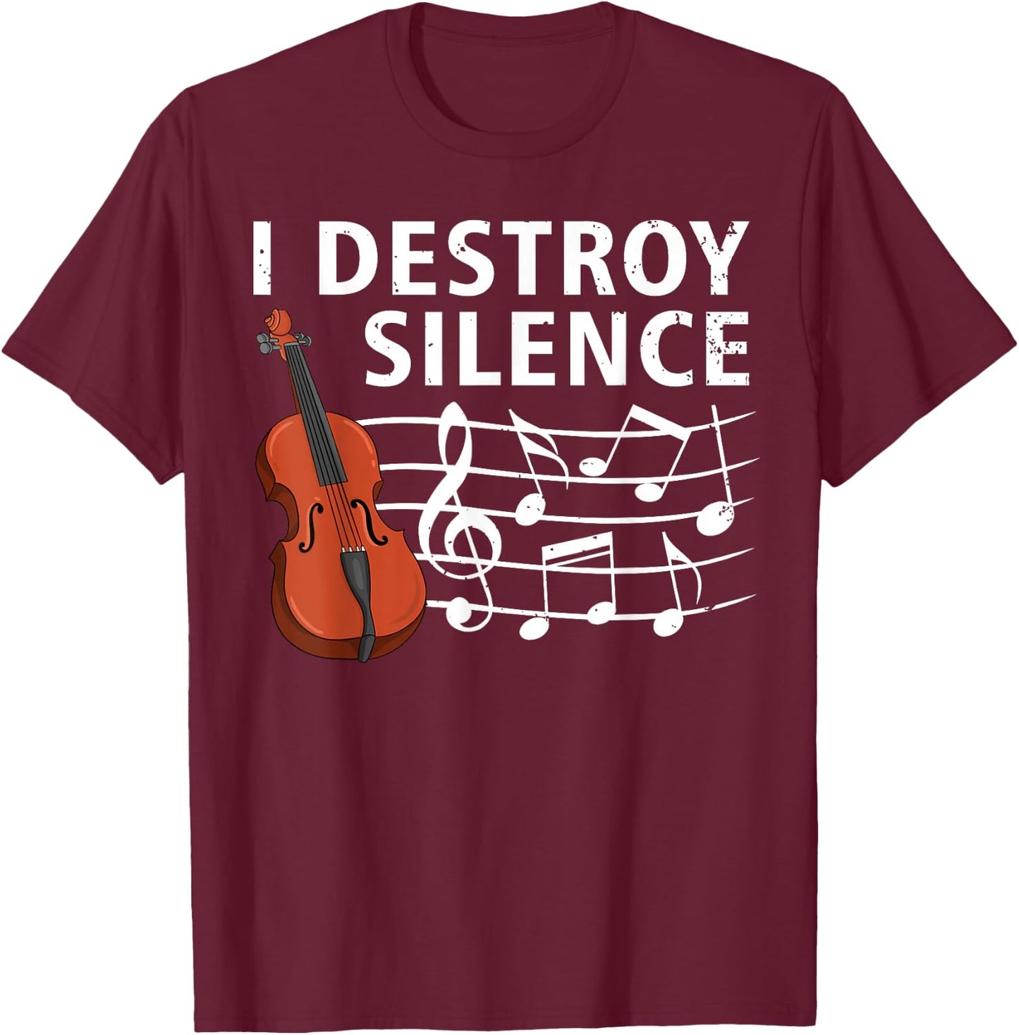 Funny Violin Player Art Women Kids Fiddle Violinist T-Shirt - T-Shirt | Maroon
