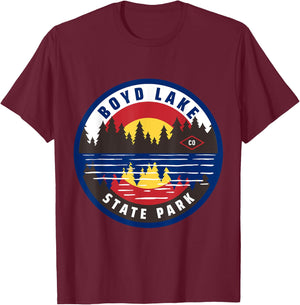 Boyd Lake State Park Colorado CO Lake and Forest T-Shirt - T-Shirt | Maroon