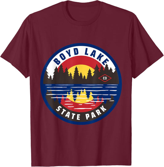 Boyd Lake State Park Colorado CO Lake and Forest T-Shirt - T-Shirt | Maroon