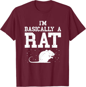 Basically Rat Vintage Rat Owner Rodent Rat Lover Mouse T-Shirt - T-Shirt | Maroon