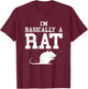 Basically Rat Vintage Rat Owner Rodent Rat Lover Mouse T-Shirt - T-Shirt | Maroon