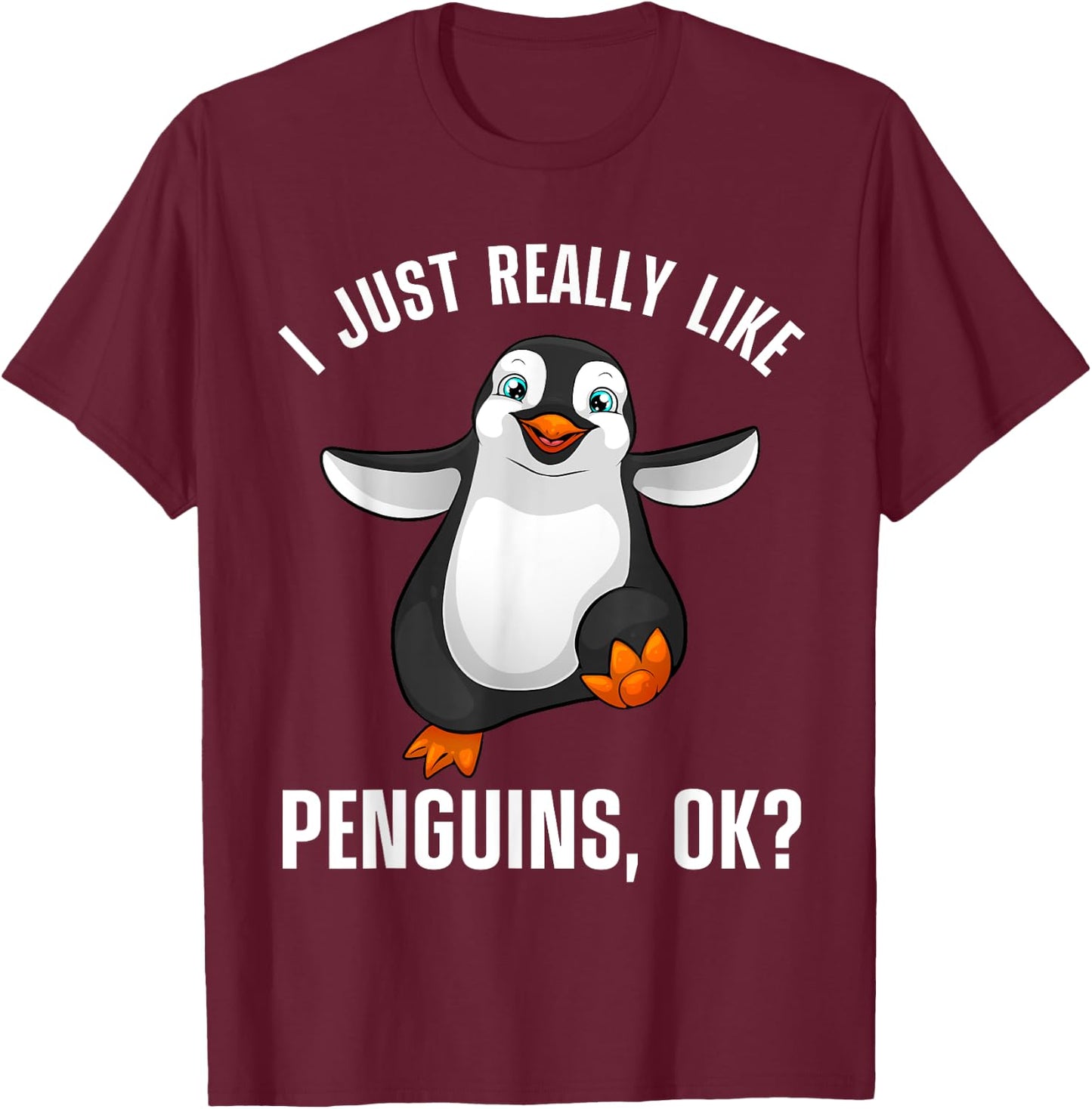 Cool Penguin Women Kids Penguin Lovers Penguins T-Shirt - T-Shirt | Maroon