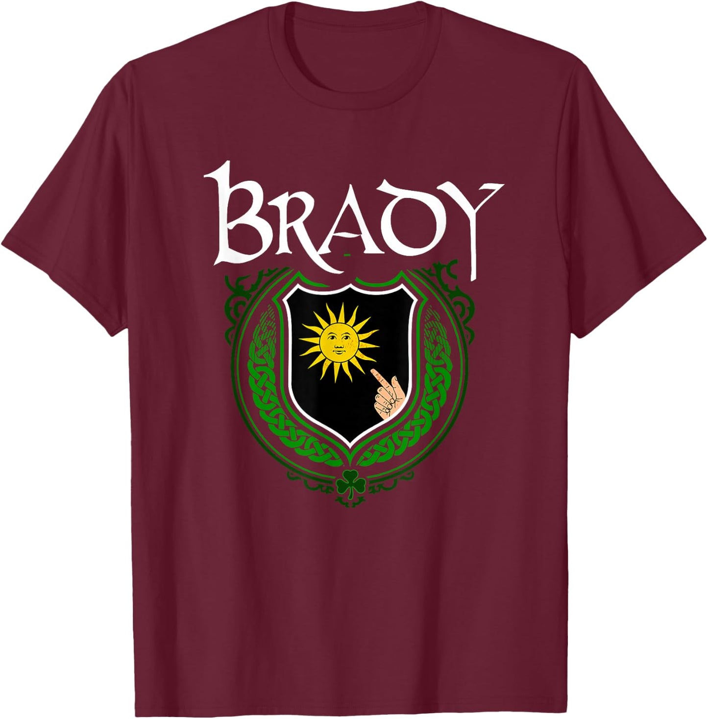 Brady Surname Irish Clan Tartan Badge Ireland T-Shirt - T-Shirt | Maroon