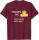 Barn Hunt - Coffee - Awesome Dog handler needs work T-Shirt - T-Shirt | Maroon