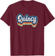 Quincy First Name Boy Vintage Style 70s 80s Personalized T-Shirt - T-Shirt | Maroon