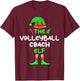 I'm The Volleyball Coach Elf Christmas Matching Pajama T-Shirt - T-Shirt | Maroon