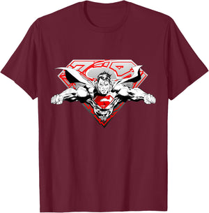 DC Superman Logo Inc T-Shirt - T-Shirt | Maroon