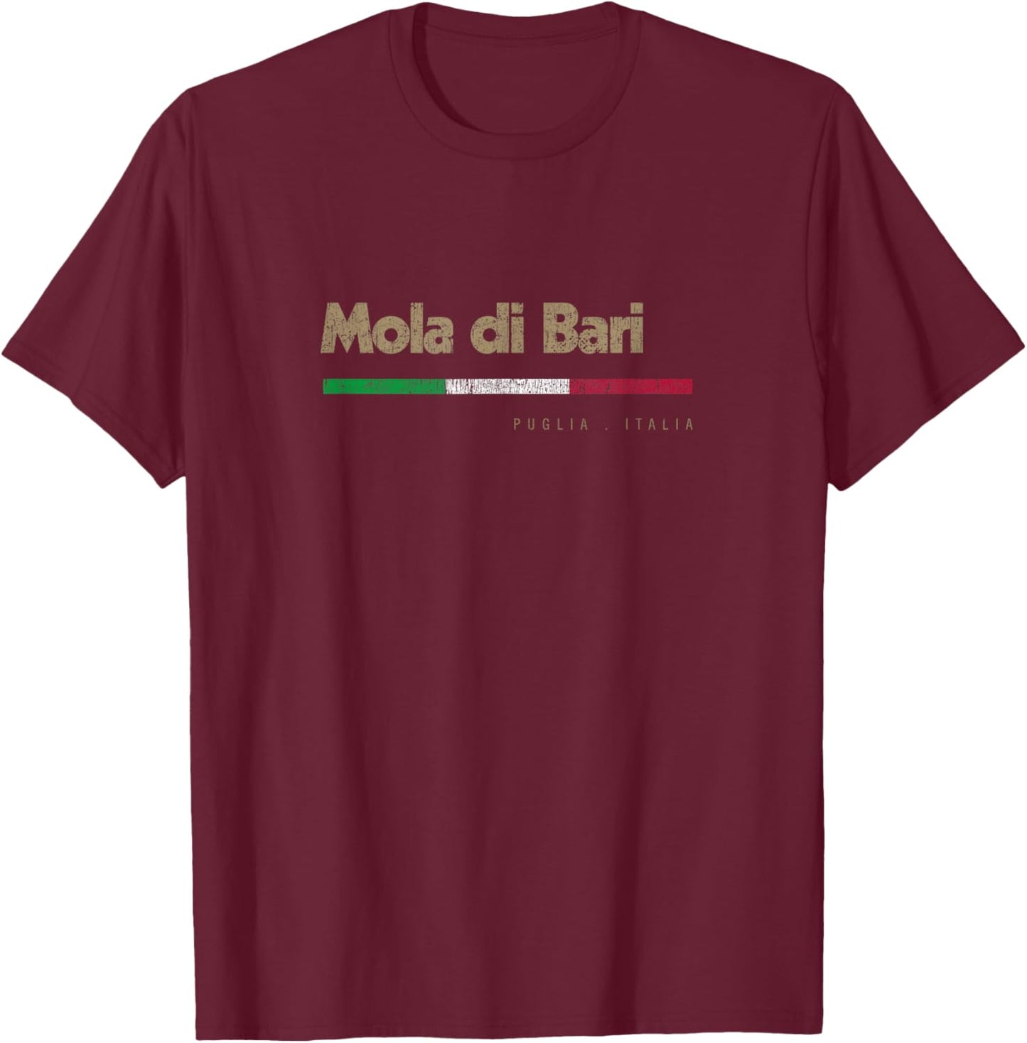 Mola di Bari Italian City Retro Italy Flag T-Shirt - T-Shirt | Maroon