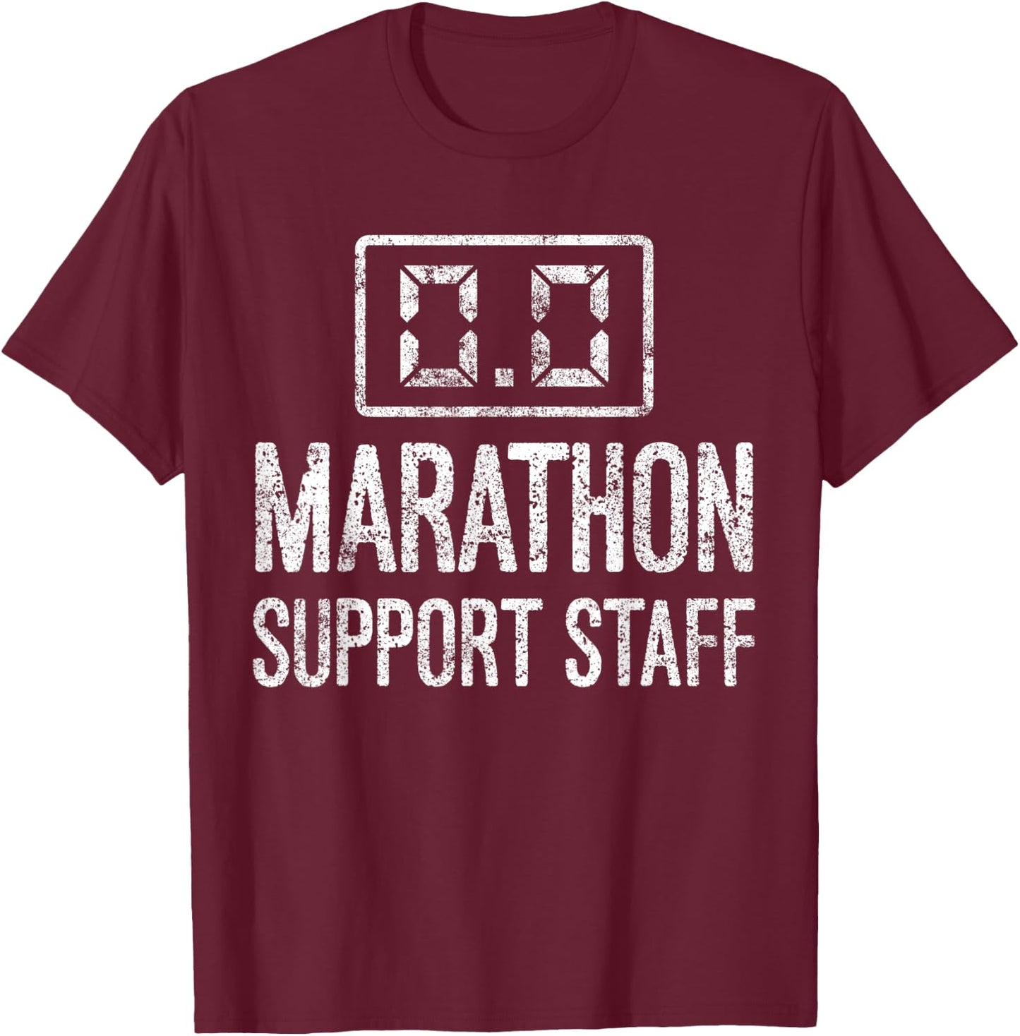 0.0 Marathon Support Crew Running Marathon Runner T-Shirt - T-Shirt | Maroon