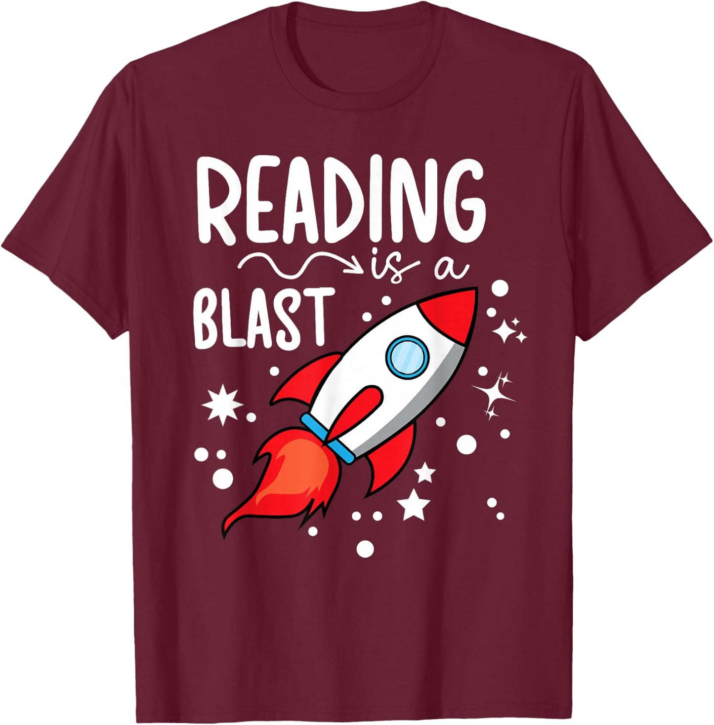 Reading Is A Blast Reading Specialist T-Shirt - T-Shirt | Maroon