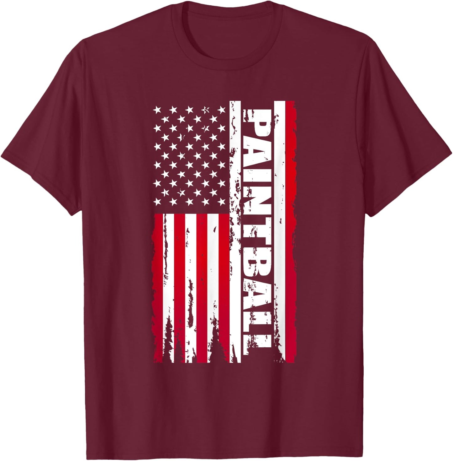 Vintage American USA Flag Cool Paintball Kids Men T-Shirt - T-Shirt | Maroon