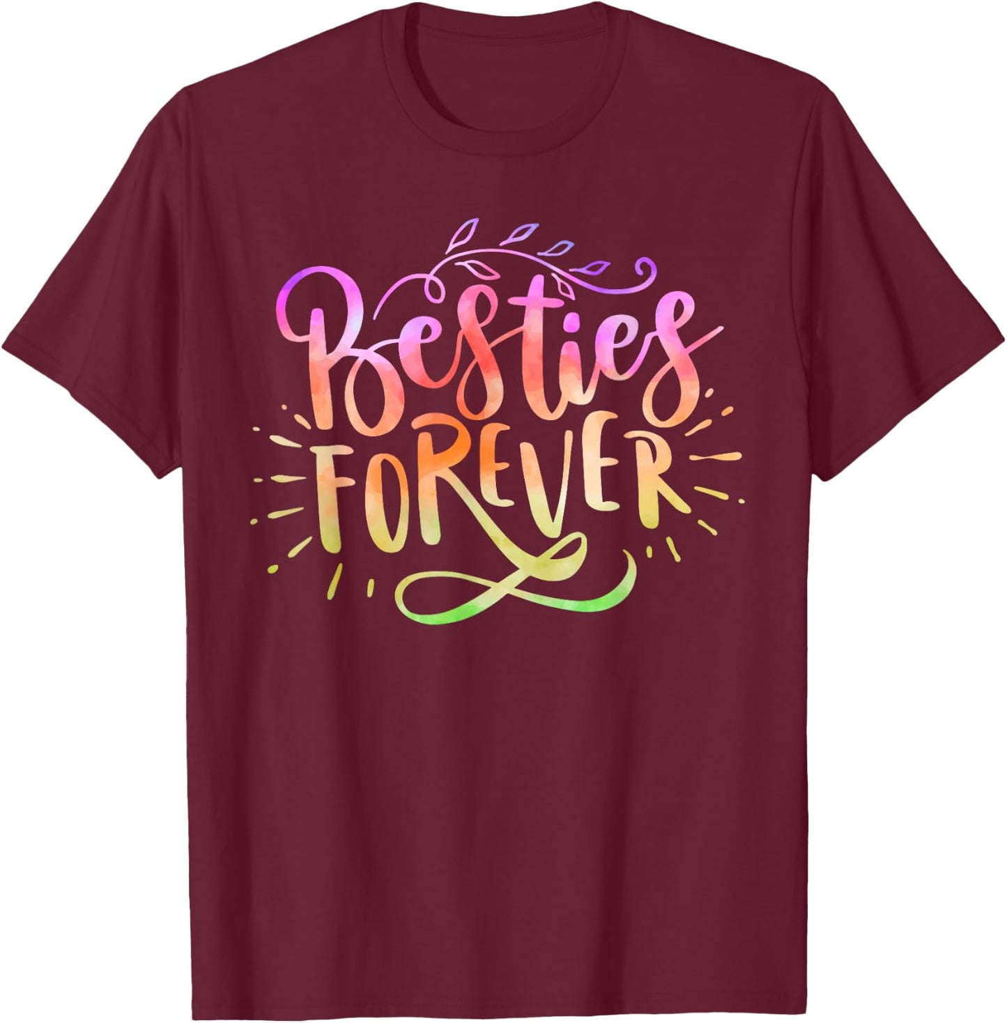 Funny Best Friend Matching Bestie BFF Tie Dye T-Shirt - T-Shirt | Maroon