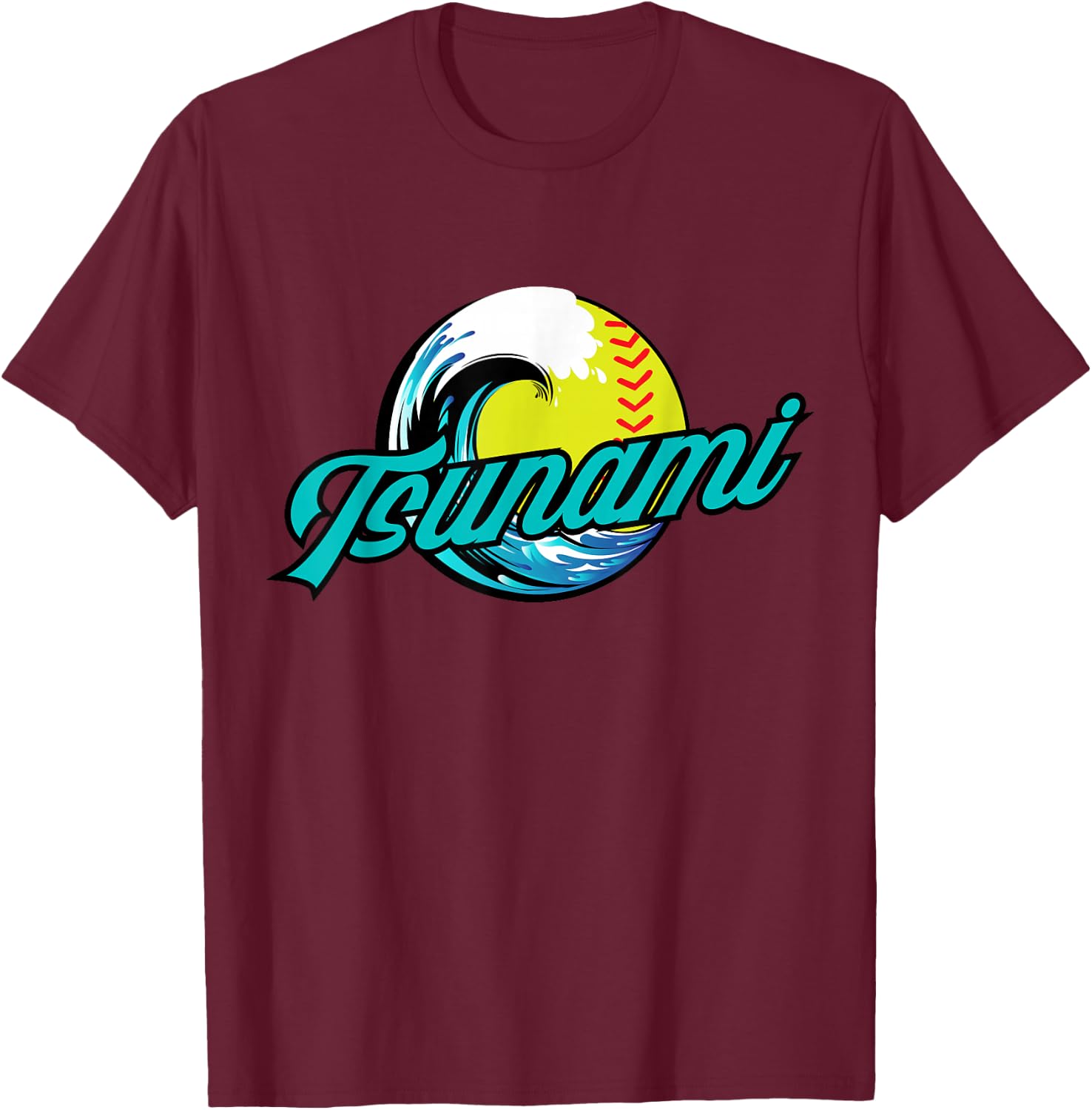 Tsunami Softball T-Shirt - T-Shirt | Maroon