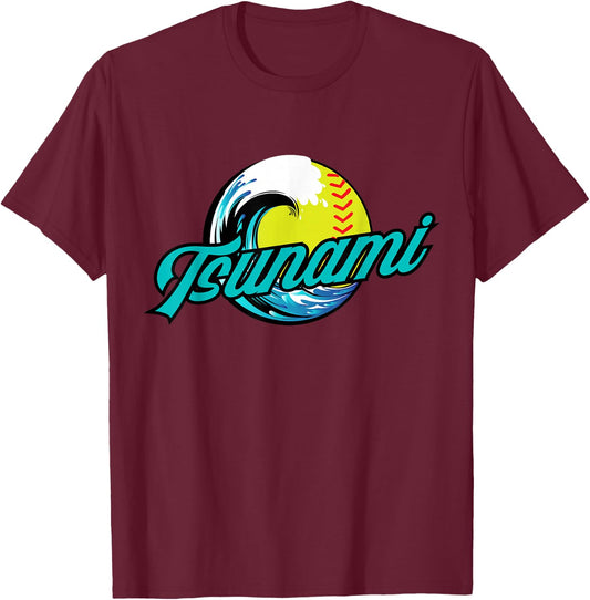 Tsunami Softball T-Shirt - T-Shirt | Maroon
