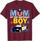 Mom of the Birthday Boy Kids Police Car Theme Party Matching T-Shirt - T-Shirt | Maroon