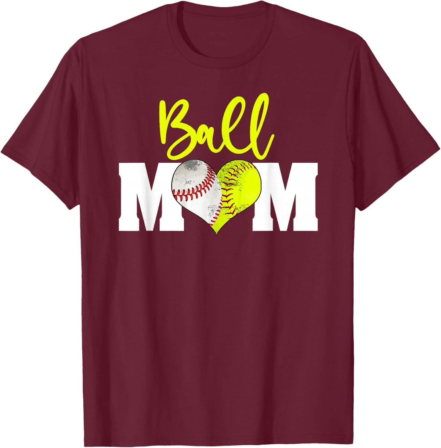 Softball Baseball Ball Mom Girls Fastpitch T-Shirt - T-Shirt | Maroon