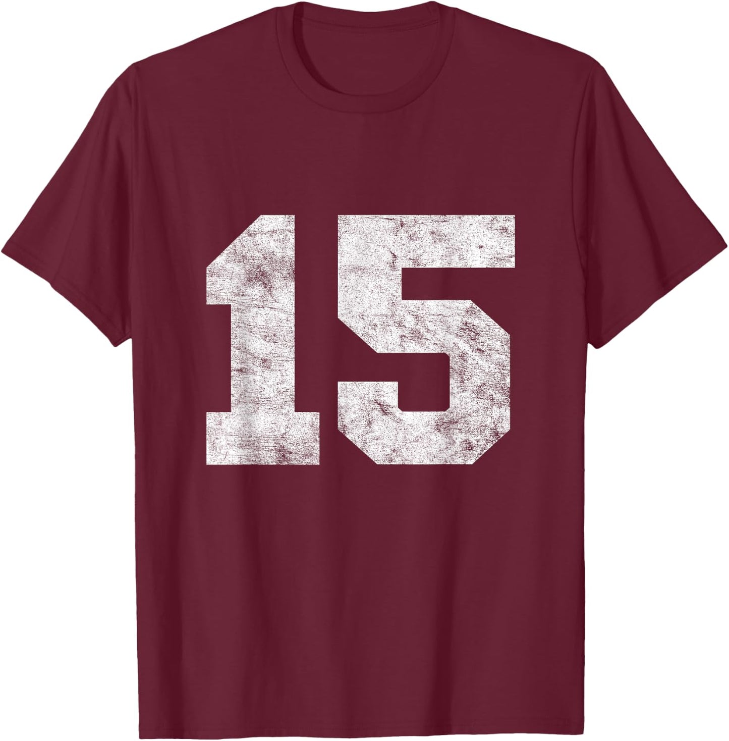 Vintage Lucky Number 15 Birthday Sports Player Team Athlete T-Shirt - T-Shirt | Maroon