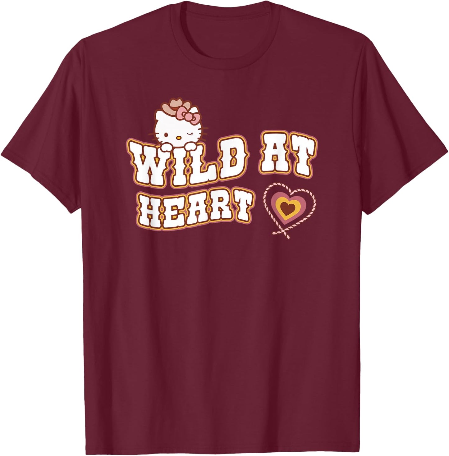 Hello Kitty Wild At Heart T-Shirt - T-Shirt | Maroon
