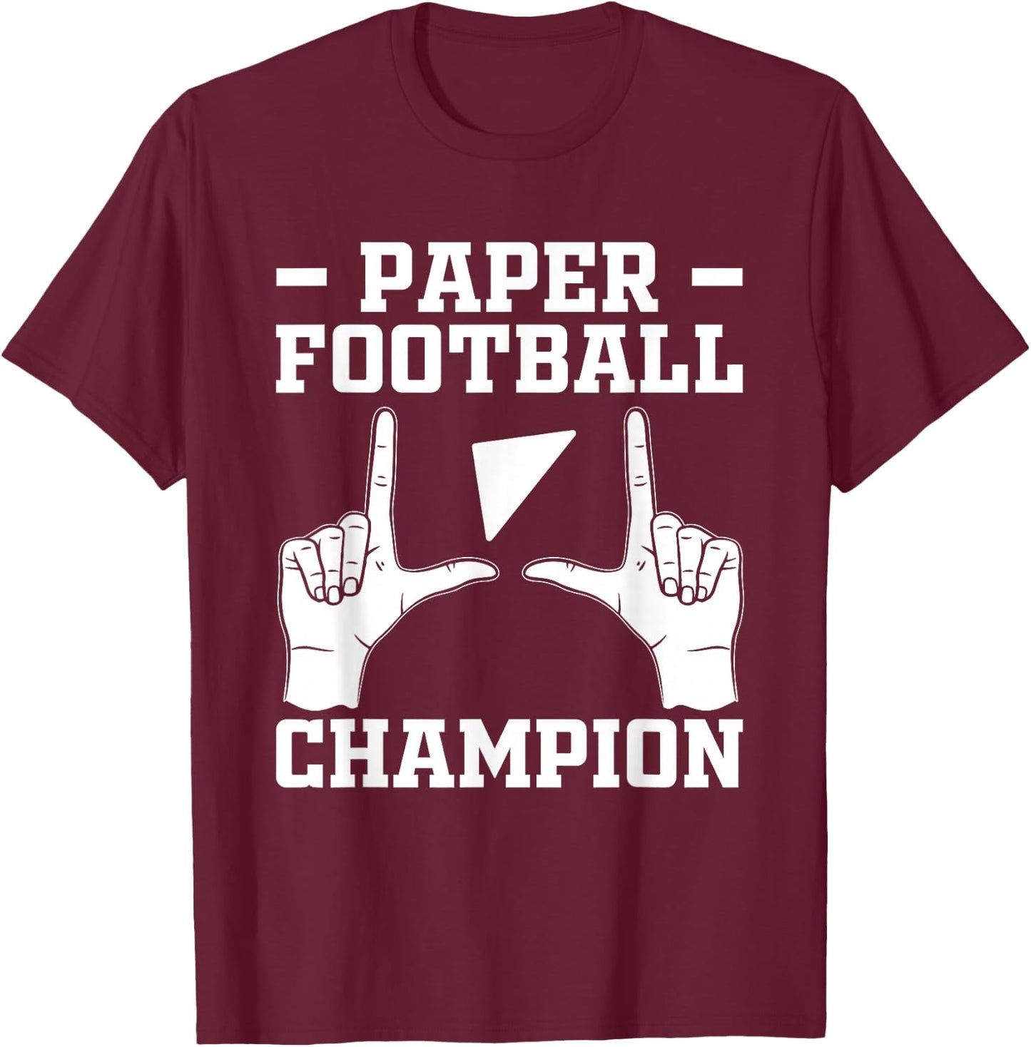 Paper Football Champion Finger Flick Tabletop Gridiron T-Shirt - T-Shirt | Maroon
