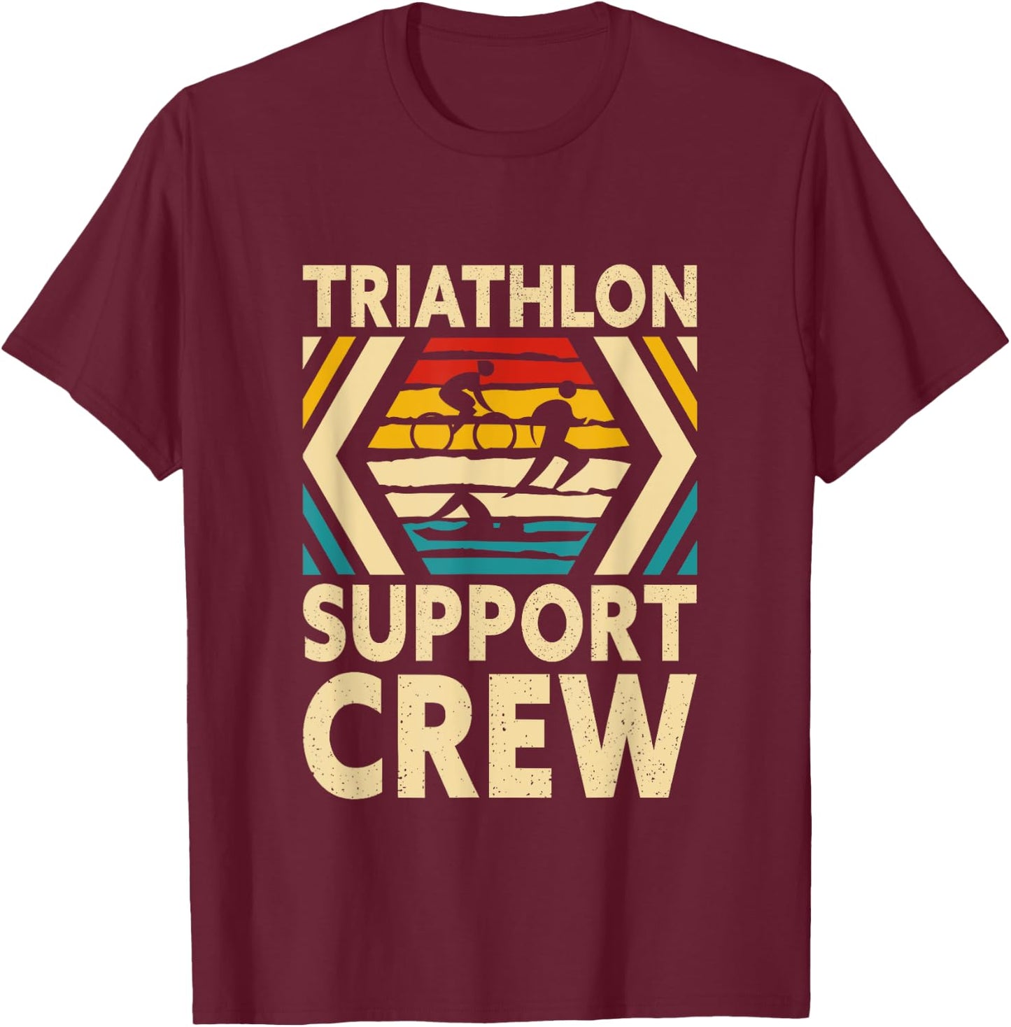 Triathlon Support Crew T-Shirt - T-Shirt | Maroon