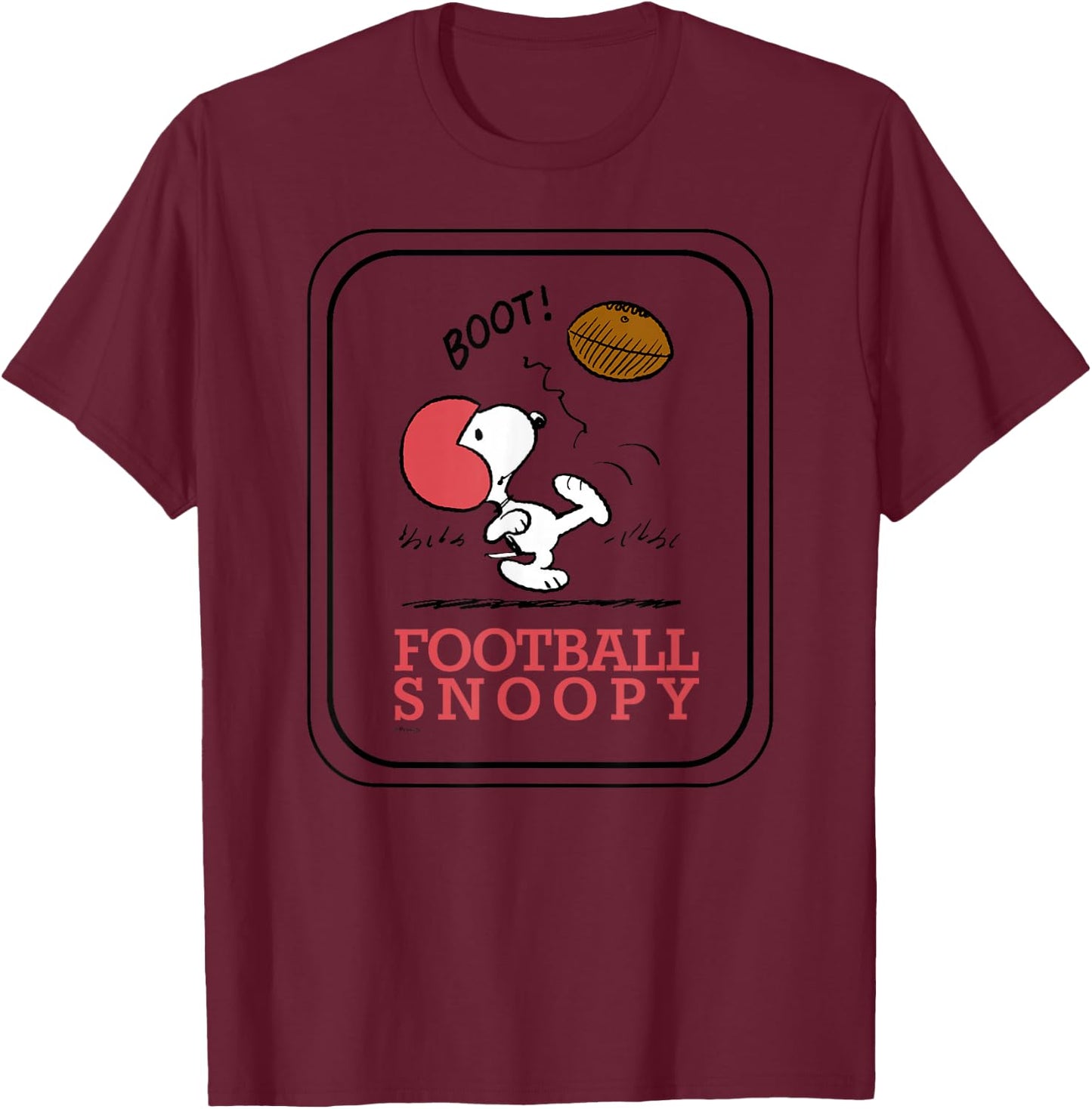 Peanuts - Football Snoopy T-Shirt - T-Shirt | Maroon