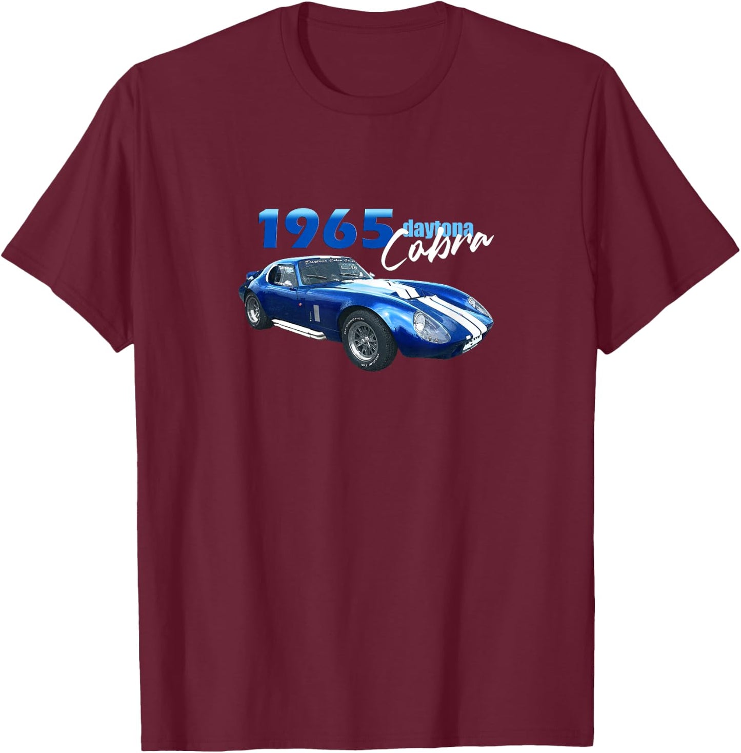 Classic Cars, Sport Cars,1965 Cobra, Racing, 1960's Daytona T-Shirt - T-Shirt | Maroon