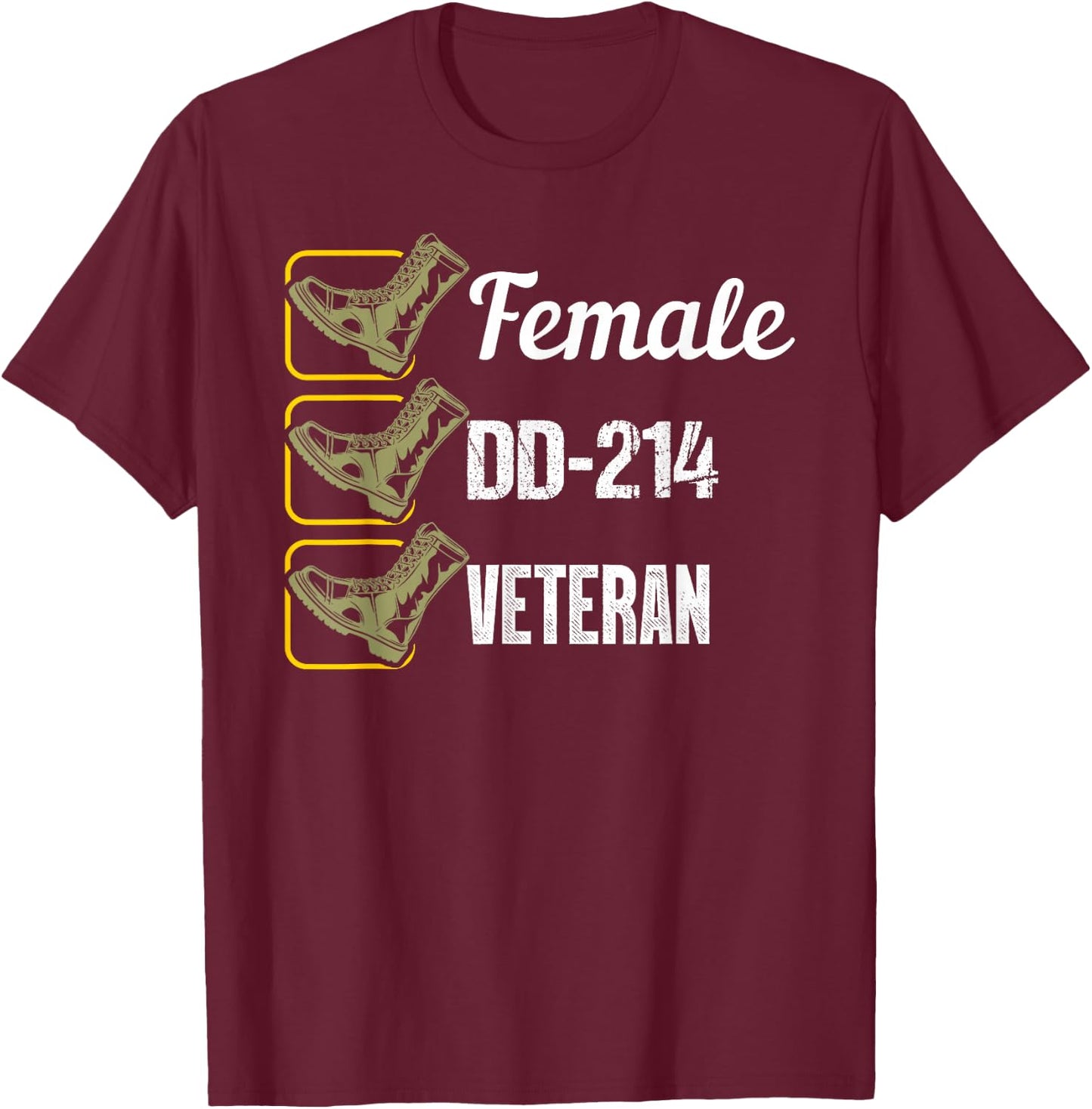 Female Dd-214 Veteran T-Shirt - T-Shirt | Maroon