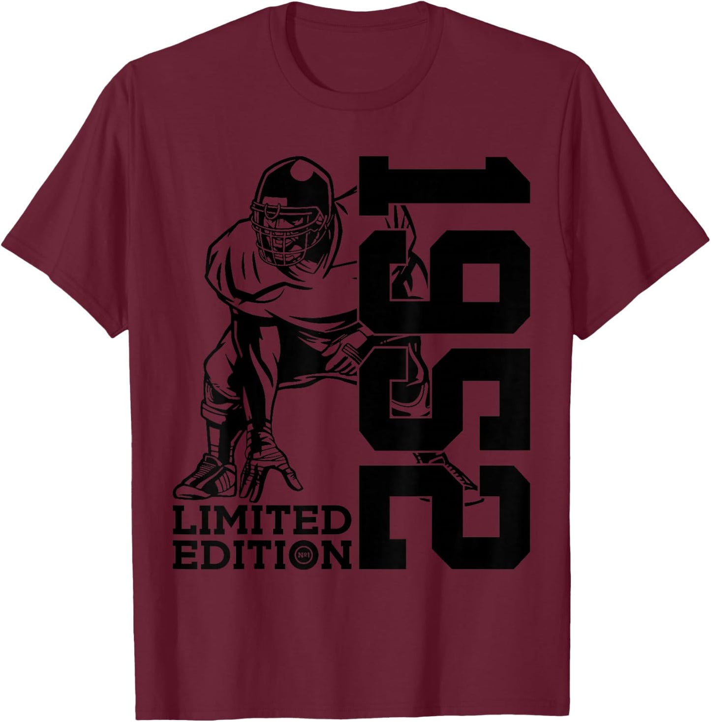 74th BIRTHDAY FOOTBALL LIMITED EDITION 1952 FOOTBALL T-Shirt - T-Shirt | Maroon