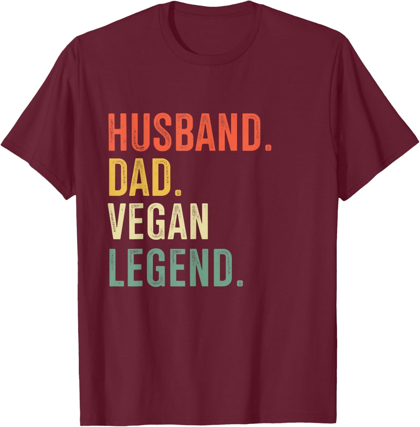 Vegetarian Funny Husband Dad Vegan Legend Vintage T-Shirt - T-Shirt | Maroon