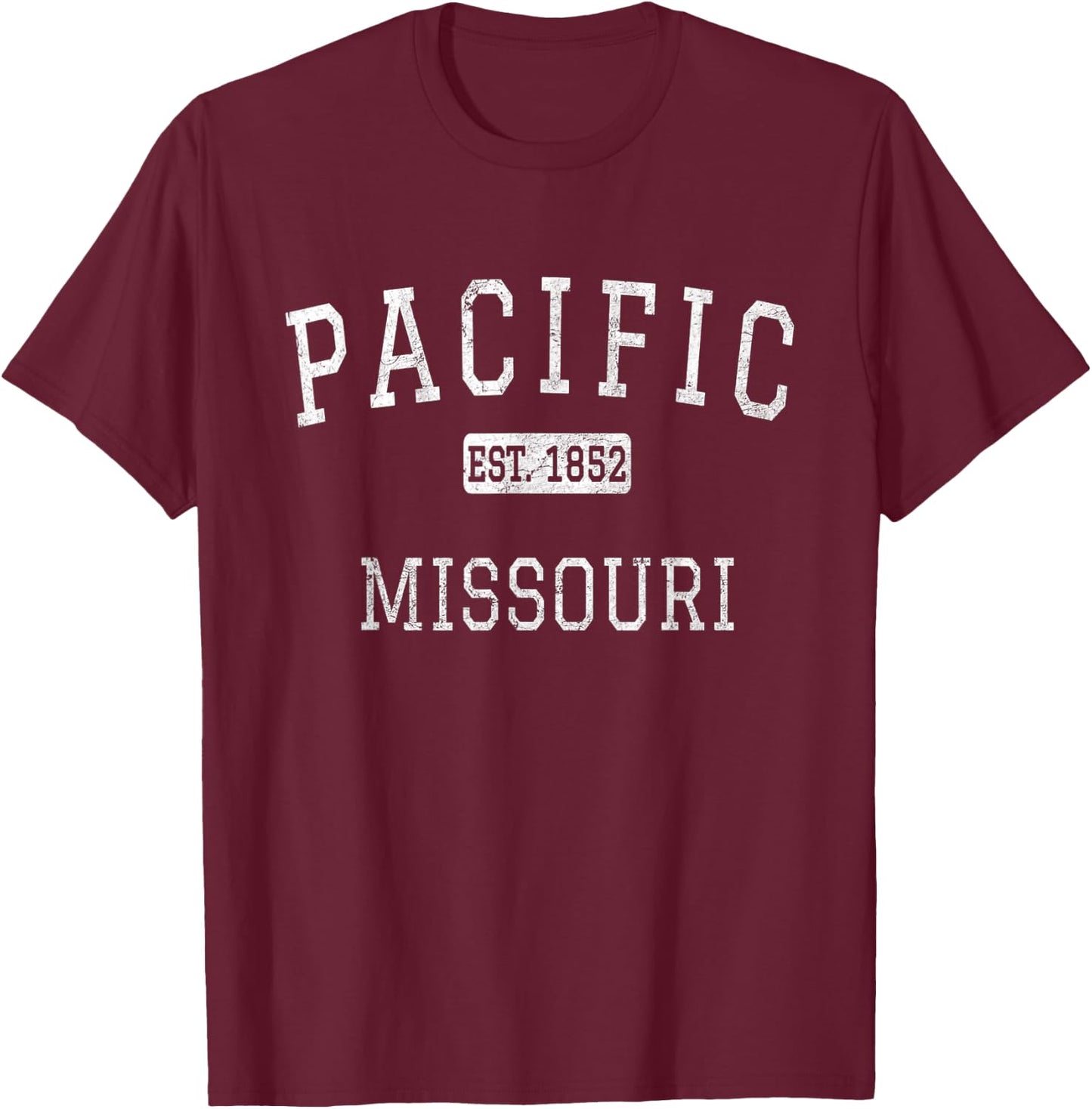 Pacific Missouri MO Vintage T-Shirt - T-Shirt | Maroon