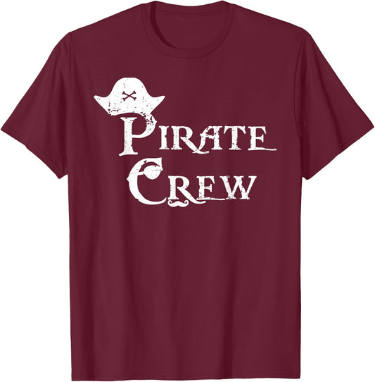 Pirate Crew Funny Halloween Costume Party Men Boys T-Shirt - T-Shirt | Maroon
