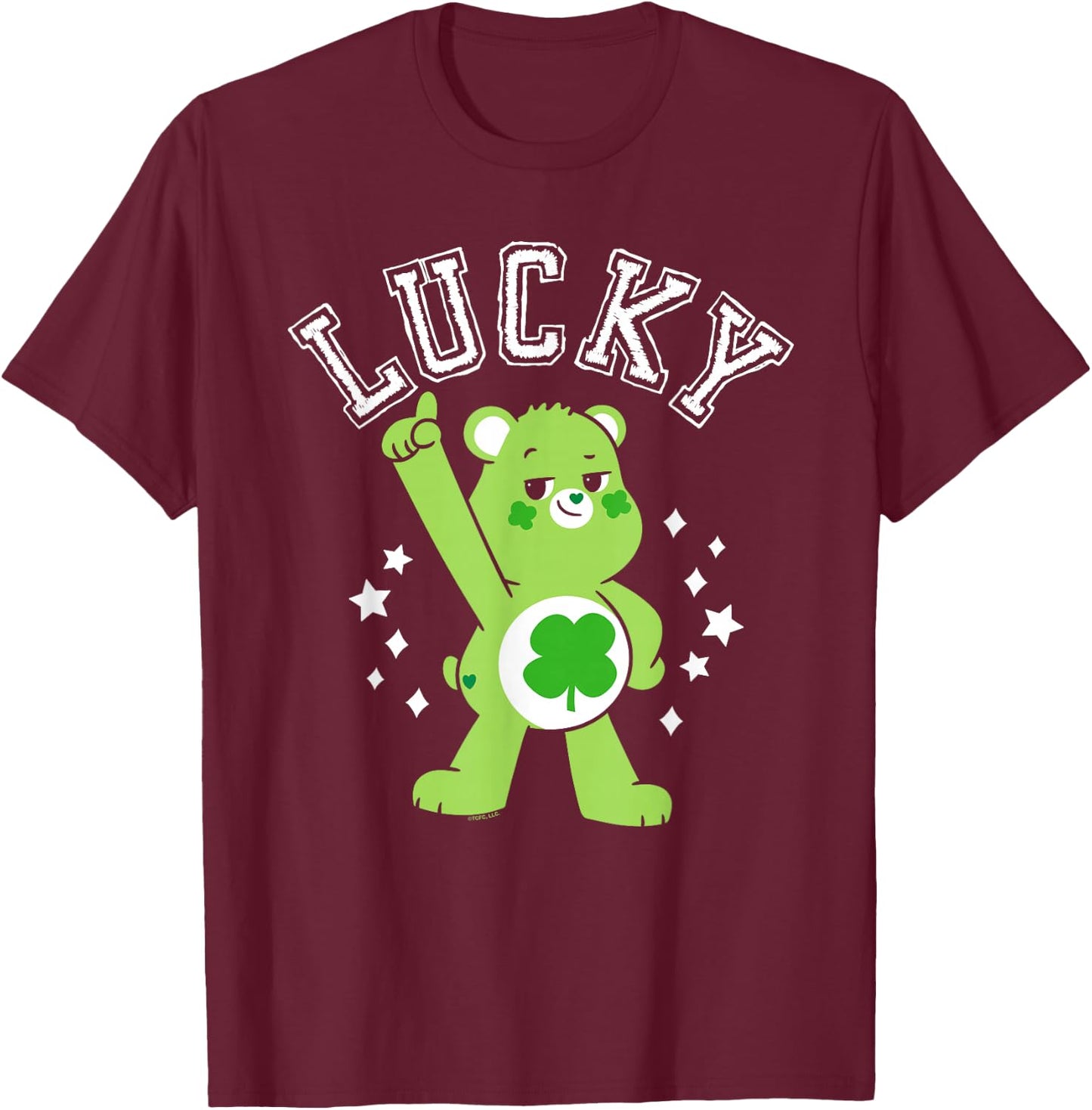 Care Bears: Unlock the Magic Good Luck Bear Lucky Collegiate T-Shirt - T-Shirt | Maroon