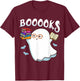Halloween Books Librarian English Teacher Reader Reading T-Shirt - T-Shirt | Maroon