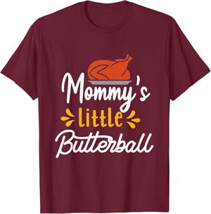 Kids Thanksgiving for Kids Motif - Mommy's Little Butterball T-Shirt - T-Shirt | Maroon