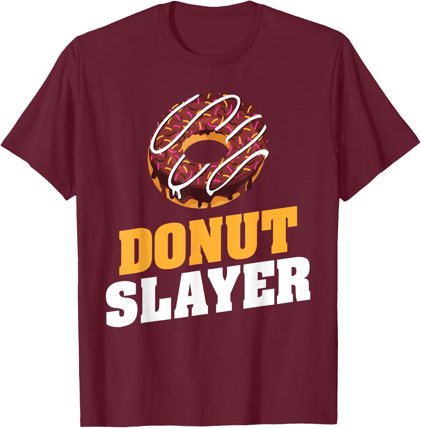 Donut Slayer Snack Donut T-Shirt - T-Shirt | Maroon